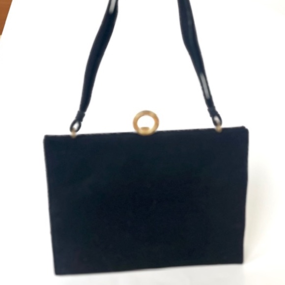 Koret Black Suede Vintage Handbag with Change Purse - Picture 2 of 10